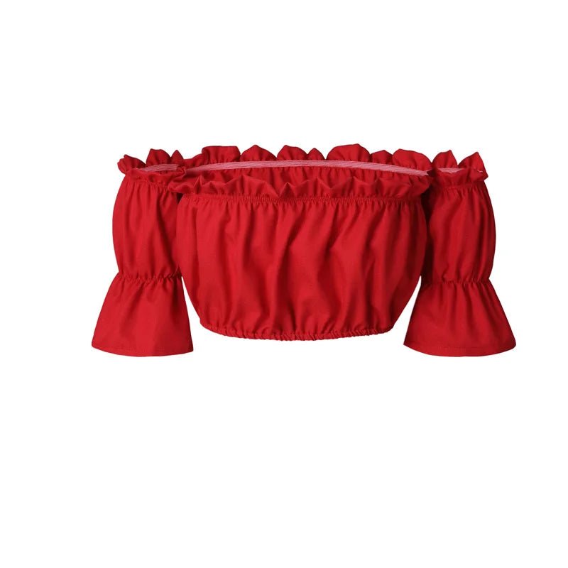 women's summer lantern sleeve sexy strapless croptop - Chrissy's Eye