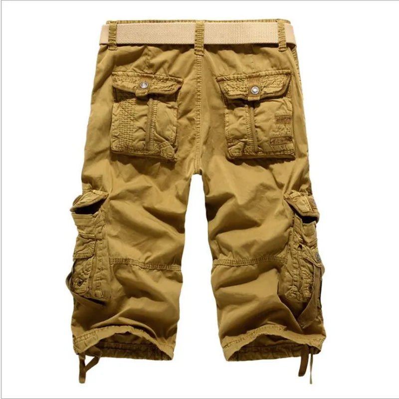 New Summer Casual Shorts Mens Straight Solid Sports Shorts Men Joggers Cargo Shorts Fashion Cotton Knee Length Sweatpants Man - Chrissy's Eye