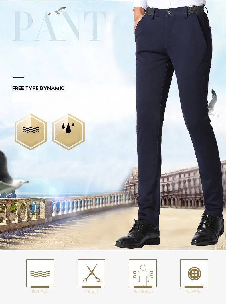 Spring Autumn Mens Business Suit Pants Male Summer Thin Formal Solid Long Dress Straight Baggy Office Trousers Drop Shipping - Chrissy's Eye