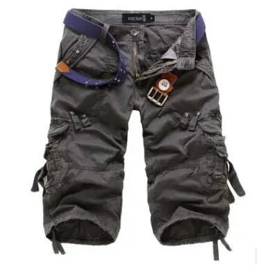 New Summer Casual Shorts Mens Straight Solid Sports Shorts Men Joggers Cargo Shorts Fashion Cotton Knee Length Sweatpants Man - Chrissy's Eye