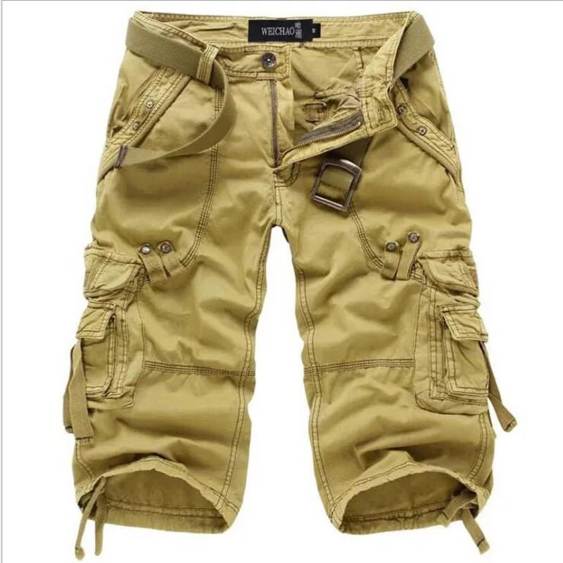 New Summer Casual Shorts Mens Straight Solid Sports Shorts Men Joggers Cargo Shorts Fashion Cotton Knee Length Sweatpants Man - Chrissy's Eye