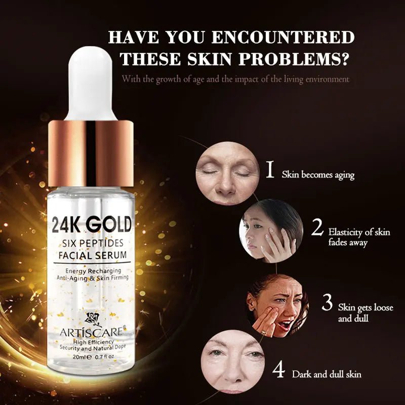 ARTISCARE Nicotinamide + Platinum + 24k Gold Six Peptides Serum 3pcs Moisturizing Smoothing Essence for Face Care - Chrissy's Eye