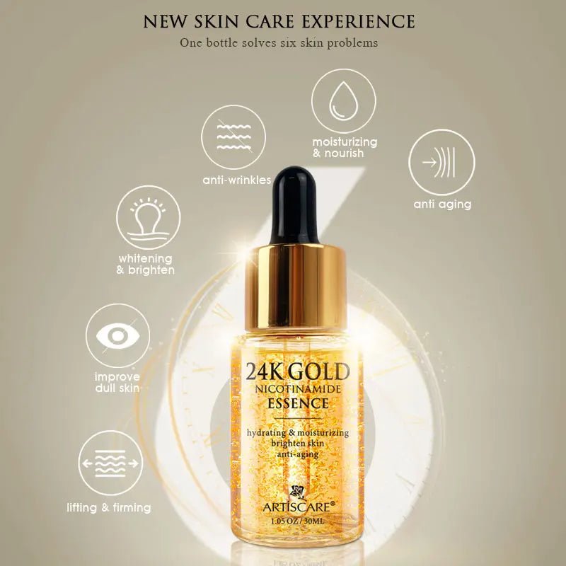 ARTISCARE Gold Niacinamide Face Essence 30mL for Dry Skin Moisturizing Hyaluronic Acid Serum - Chrissy's Eye