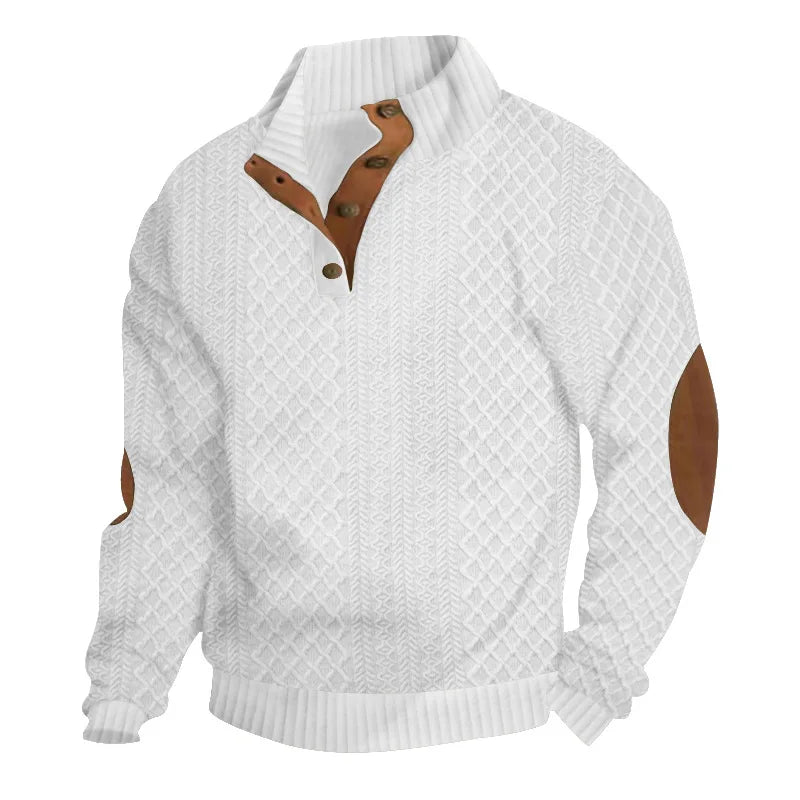 2024 cross-border hot-selling autumn and winter men's casual stand-up collar long-sleeved jacquard knitted pullover sweater - Chrissy's Eye