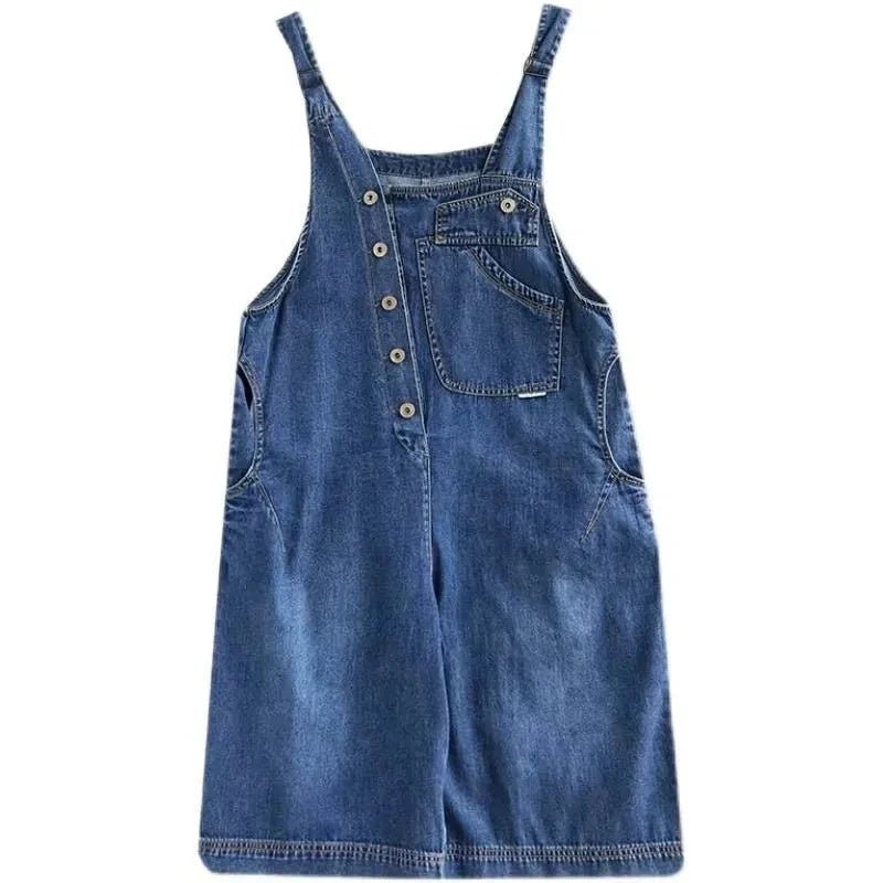 Women's Denim Pants 2025 Spring Summer Solid Color Korean Version Ladies Backstraps Pants Fashion Appear Thin Lady Trousers - Chrissy's Eye
