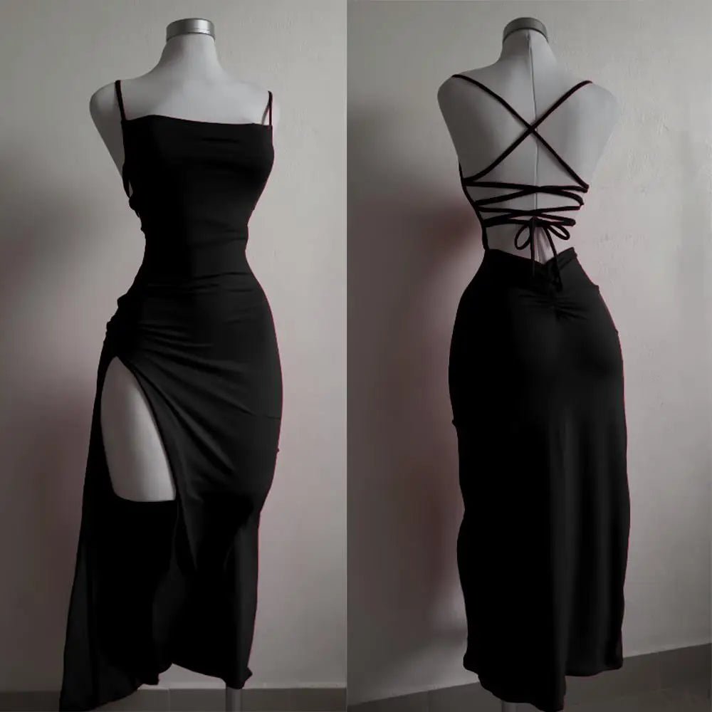 explosive new dress summer high sensibility halter strap Spice Girl bag hip dress - Chrissy's Eye