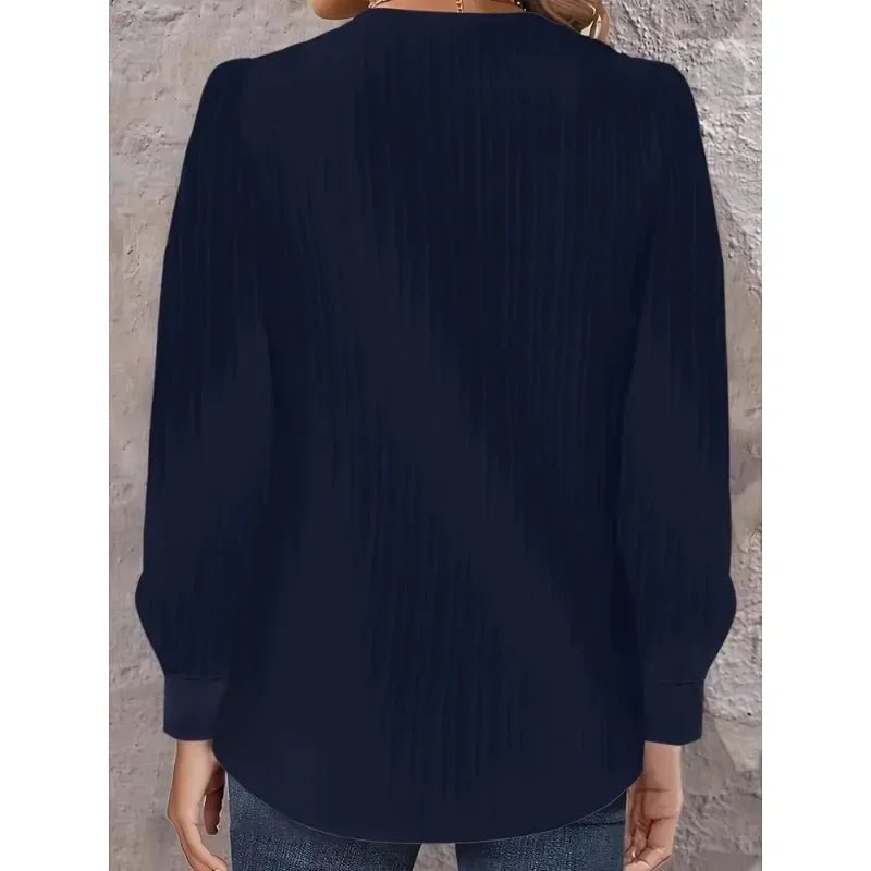 Plus Size 1XL-5XL size Women's Shirt Solid Color Diagonal Collar Long Sleeved Button Up Shirt Casual Holiday Party Shirt - Chrissy's Eye