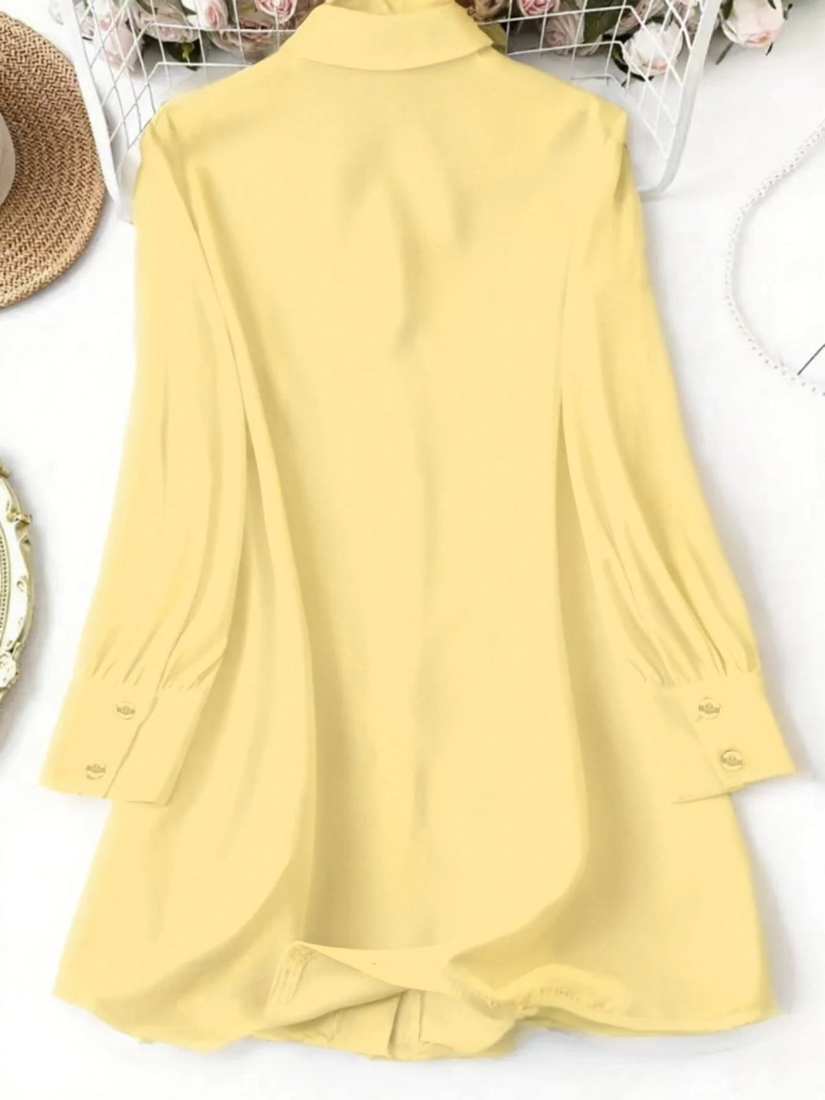 French High-End Style Plus-Size Casual Shirt | Loose Laid-Back, Silk-Like Lapel Long-Sleeve Blouse - Chrissy's Eye