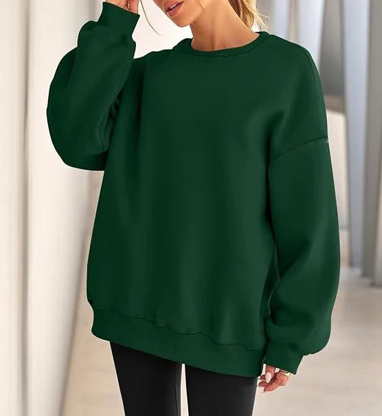 Plus Size Solid Color Sweatshirt, Casual Long Sleeve Crew Neck Pullover Sweatshirt, Women's Plus Size Clothing - Chrissy's Eye