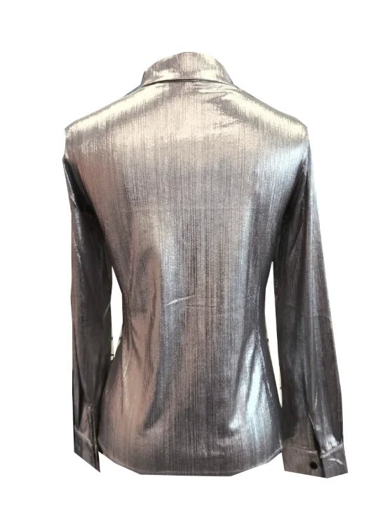 Women's Casual Long Sleeve Button Front Shirt with Ruched Lapel Collar Comfortable and Stylish - Chrissy's Eye