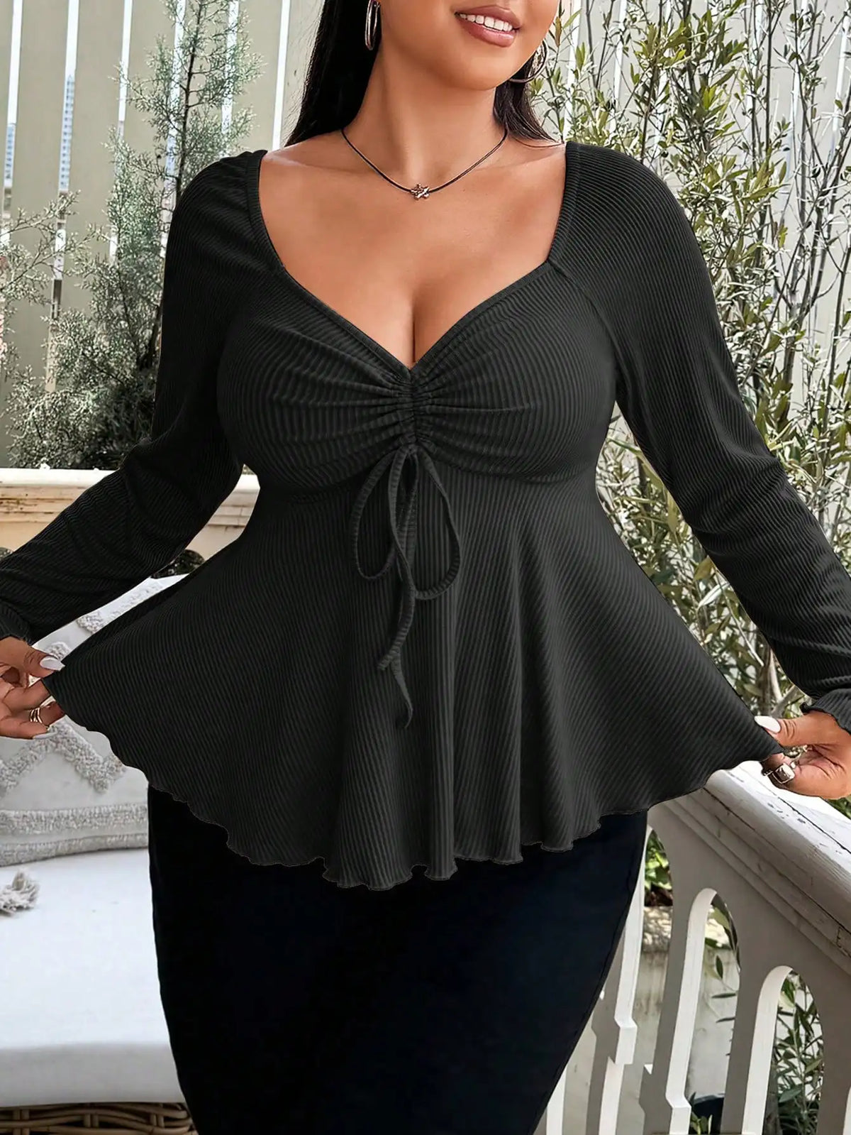 Elegant, solid color women's plus size Blouse - Chrissy's Eye
