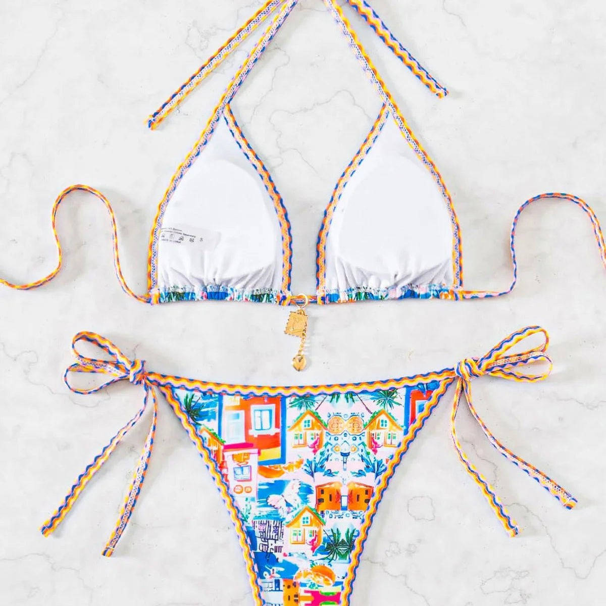 "2026 New Triangle Bikini Set - Floral Print Push Up Swimsuit & Brazilian Bottoms" - Chrissy's Eye