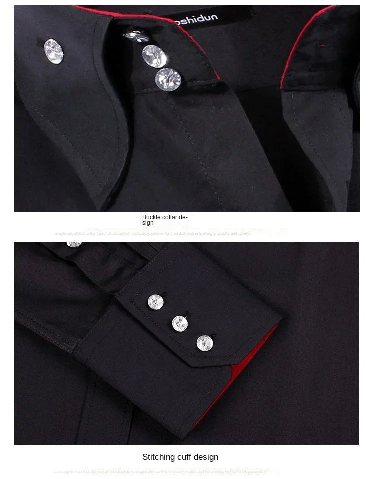 Dress Shirt for Men Button-down Collared Formal Business Long Sleeve Casual Fashion Slim Fit - Chrissy's Eye