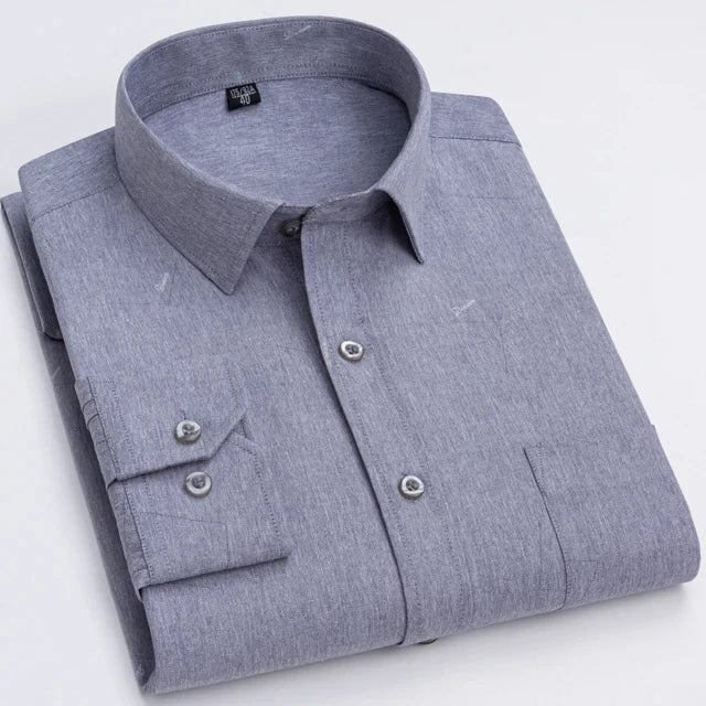 Men's Long Sleeve Shirt High-quality Fashion Casual Print Plaid Stripe Single Pocket - Chrissy's Eye