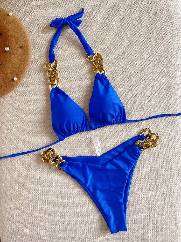 RUOTONGSEPT New Sexy Bikini 2023 Triangle Bathing Suit for Women Brazilian Bikini Set 2-piece Halter Swimwear Push Up Swimsuit - Chrissy's Eye