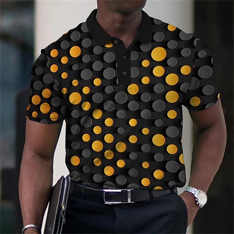 Summer Men's Collar Polo Shirt Golf Optical Illusion 3d Print Street Short Sleeves Print Clothing Designer Breathable Shirts - Chrissy's Eye