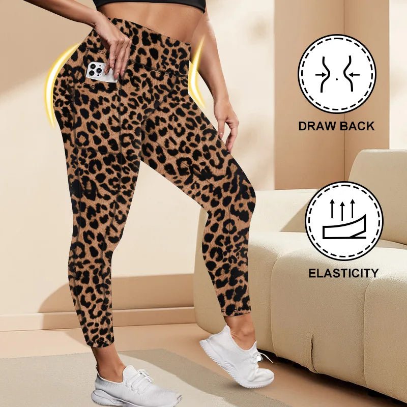 Women's High-Waisted Yoga Pants Plus Size Butt-Lifting Workout Leggings with Pockets Elastic Activewear for Gym & Running - Chrissy's Eye