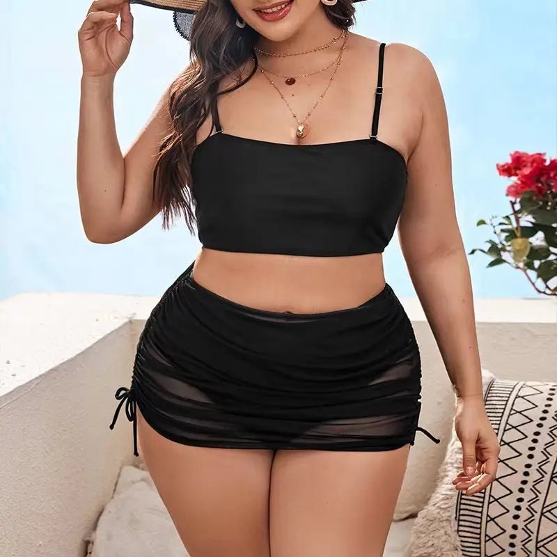 Plus Size High Waist Bikini Women's Push Up Large Size Swimsuit 2025 Summer Mujer Big Size Tummy Control Swimwear Bikini Sets - Chrissy's Eye