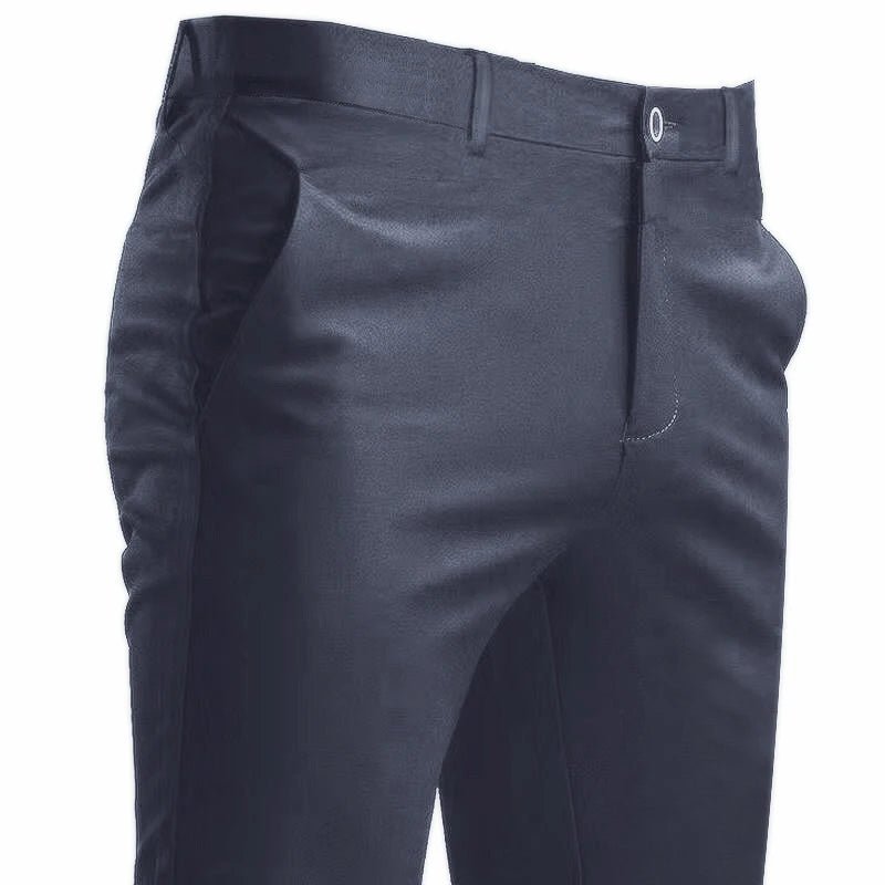 Men's Suit Pants Stretch Smart Casual Trousers Pocket Solid Color Straight Wearable Full Length Home Work Black Dress Pants - Chrissy's Eye