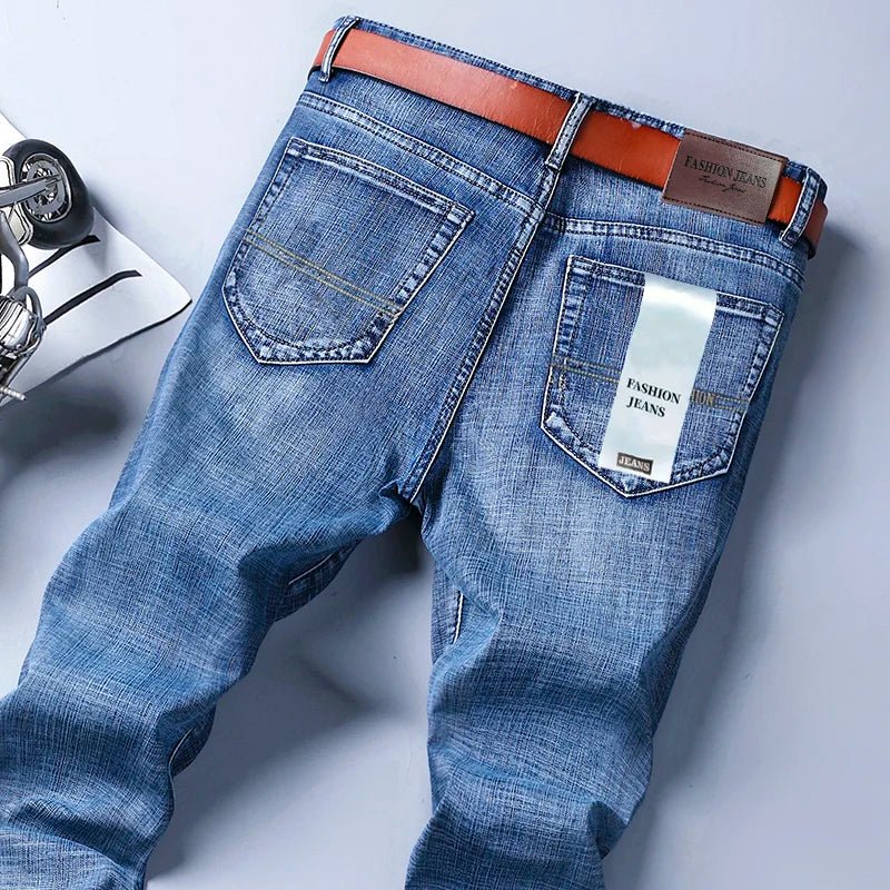 2026 New Style Business Men's Jeans Casual Straight Stretch Fashion Classic Blue Black Work Pant Denim Trousers Male Clothing - Chrissy's Eye