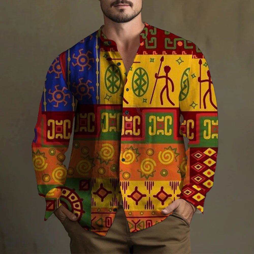 Men's Two-Tone Western-Style Button-Up Shirt - Chrissy's Eye