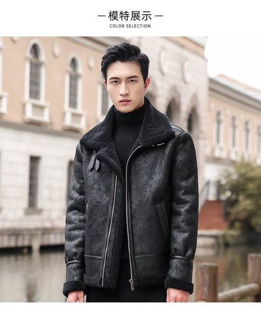Men's Slim-Fit Faux-Leather Bomber Jacket - Chrissy's Eye