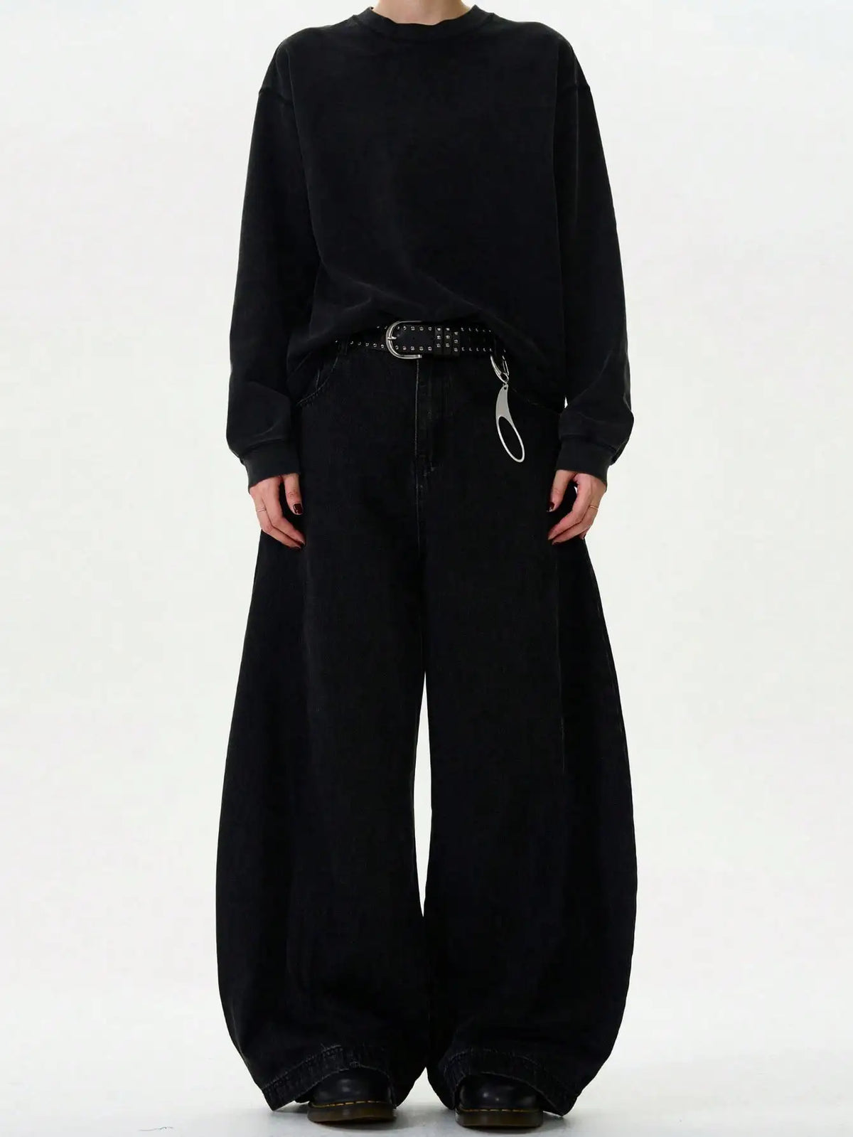 High Streets Spring Summer Men's Jeans American Baggy Wide Leg Curved Knife Denim Pants Loose Solid Color Male Trendy Trousers - Chrissy's Eye