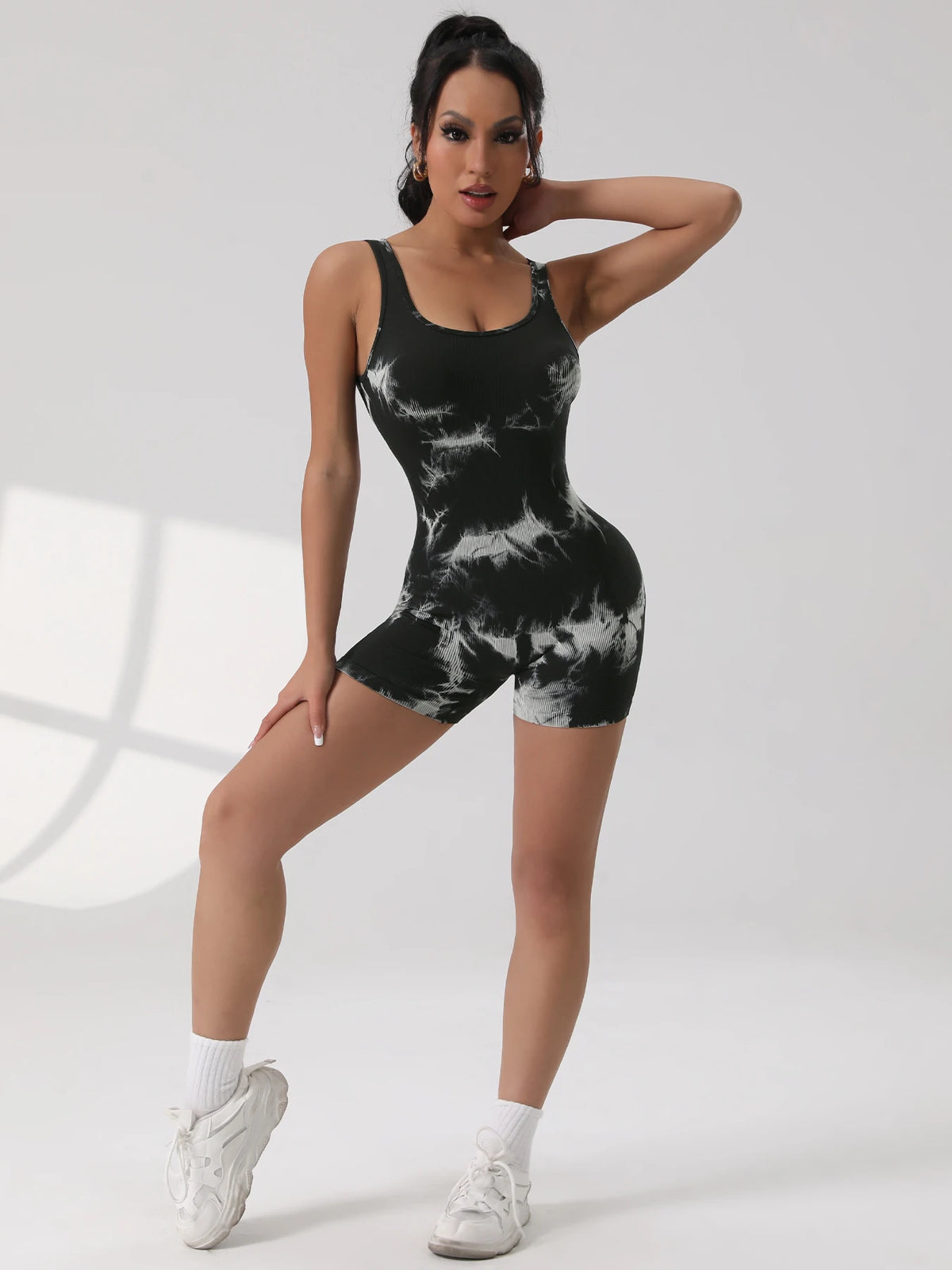Tummy Control Backless Yoga Suit U Neck Sleeveless Sports Seamless Jumpsuit Threaded Stretch Women Bodysuit Without Bust Pads - Chrissy's Eye