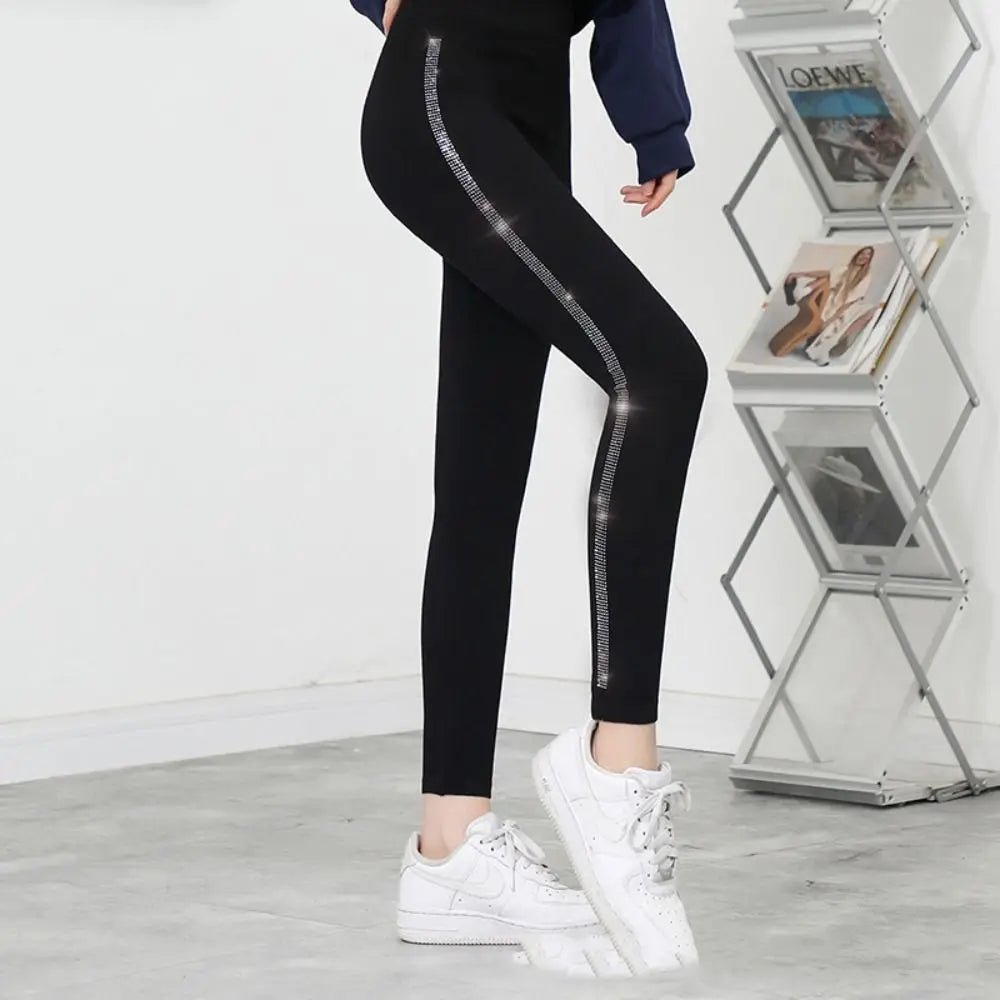 Bright Drill Glitter Leggings High Waist Super Elastic Diamonds Glitter Pants Thicken Harem Pants Leisure Glitter Pant Office - Chrissy's Eye