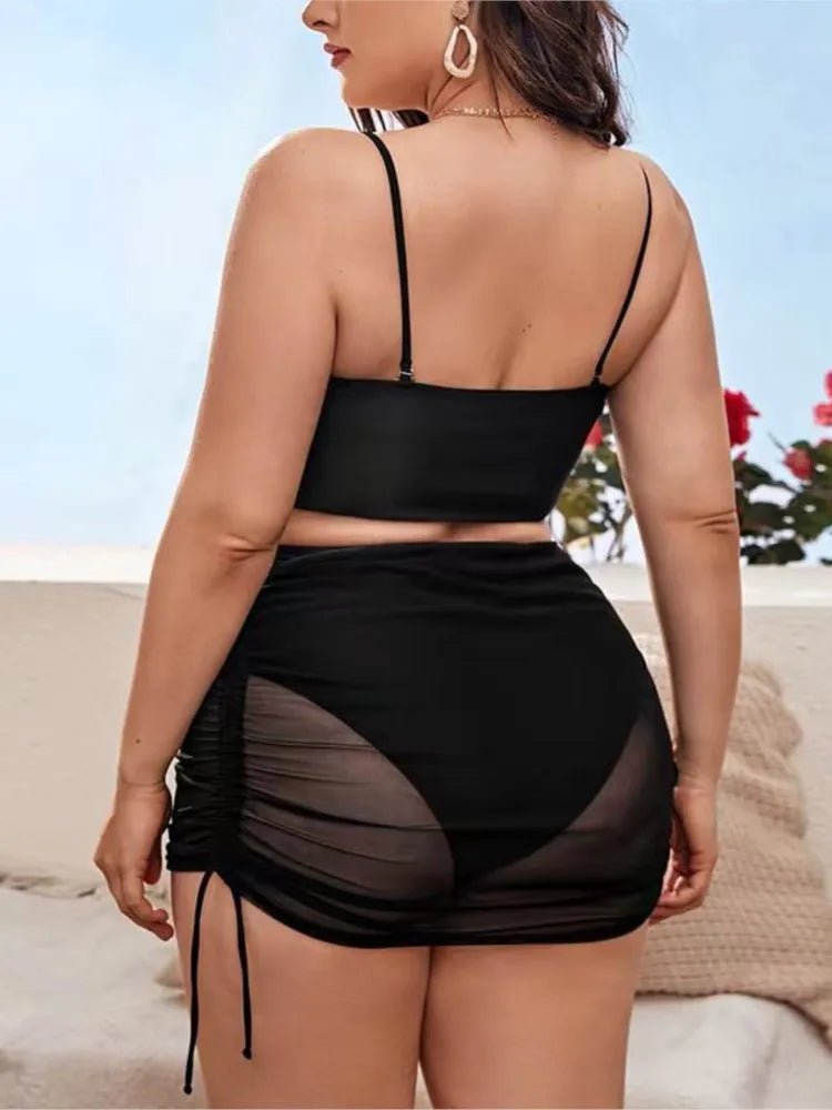 Plus Size High Waist Bikini Women's Push Up Large Size Swimsuit 2025 Summer Mujer Big Size Tummy Control Swimwear Bikini Sets - Chrissy's Eye
