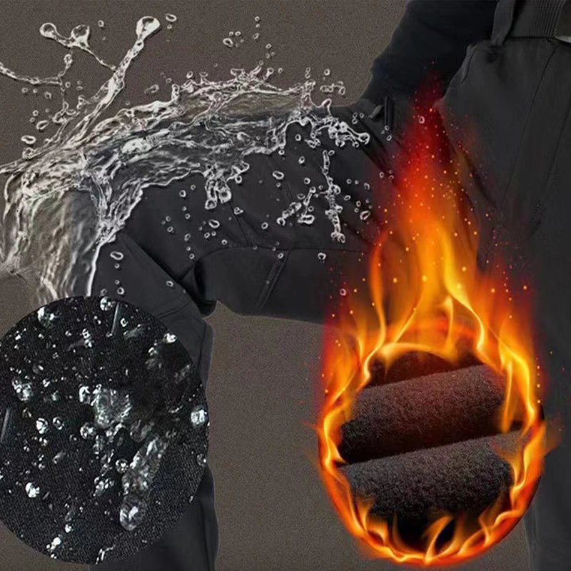 Tactical Military Men Winter Autumn Fleece Waterproof Cargo Pants Hiking Camping Softshell Climbing Casual Warm Combat Trousers - Chrissy's Eye