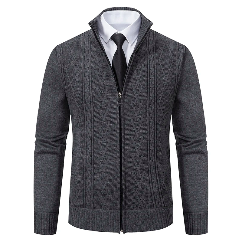 2023 autumn and winter new cashmere padded warm casual men's knitted sweater coat - Chrissy's Eye