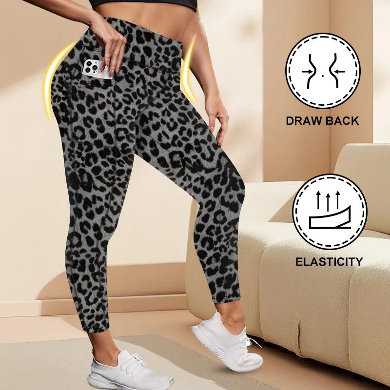 Women's High-Waisted Yoga Pants Plus Size Butt-Lifting Workout Leggings with Pockets Elastic Activewear for Gym & Running - Chrissy's Eye