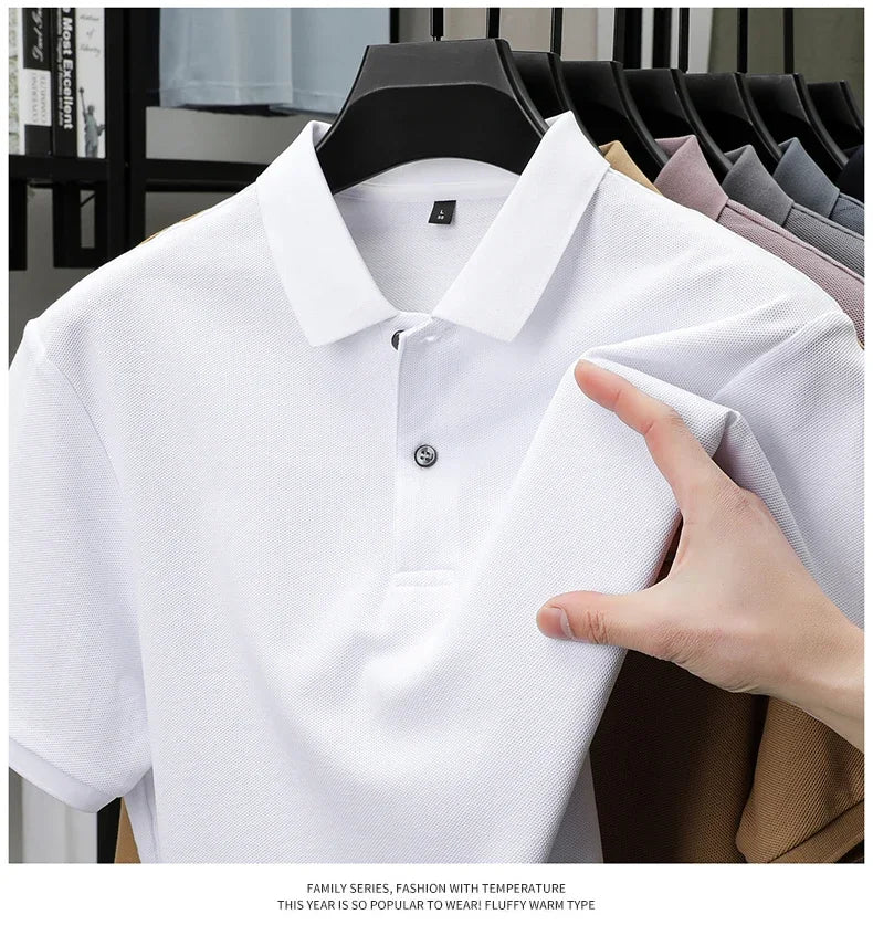 Men's 100% Cotton Polo Shirt -Breathable, 19 Colors, Silk-Like Finish - Chrissy's Eye