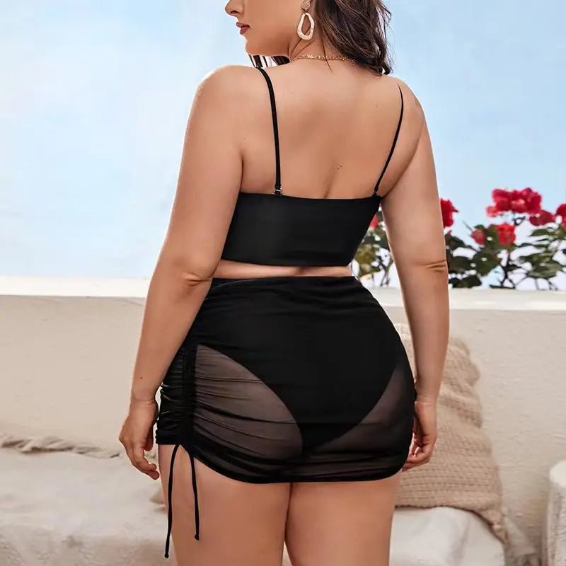 Plus Size High Waist Bikini Women's Push Up Large Size Swimsuit 2025 Summer Mujer Big Size Tummy Control Swimwear Bikini Sets - Chrissy's Eye