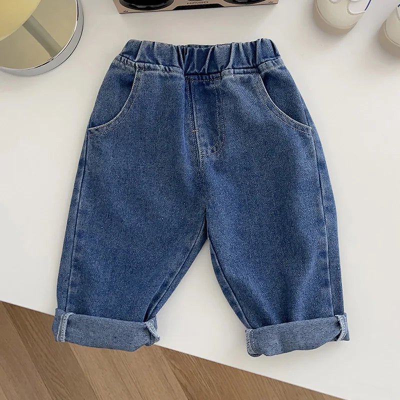 Spring Autumn New Baby Pants Casual Denim 9M-5T Kids Boys Straight Jeans Soft Toddler Girls Fashion Trousers 3 Colors - Chrissy's Eye