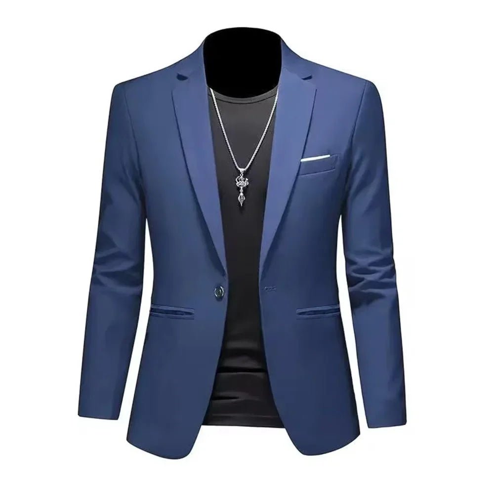 Men's Trendy Leisure Boutique Suit Jacket Autumn Casual Business Slim Fit Non-ironing Single Button Suit Solid Formal Blouse - Chrissy's Eye