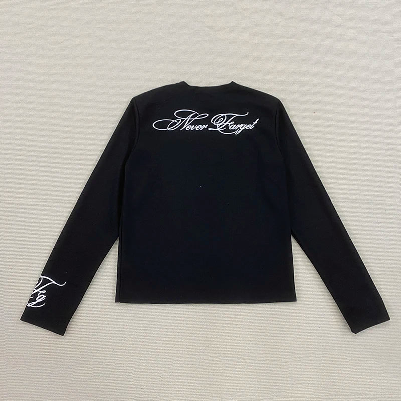 American Dark Retro Y2K Printed Long Sleeved T-Shirt High Street Gothic Trendy Outfit Top for Casual Wear - Chrissy's Eye