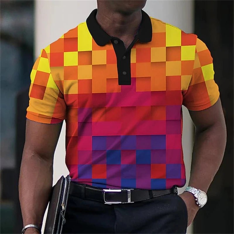 Summer Men's Collar Polo Shirt Golf Optical Illusion 3d Print Street Short Sleeves Print Clothing Designer Breathable Shirts - Chrissy's Eye