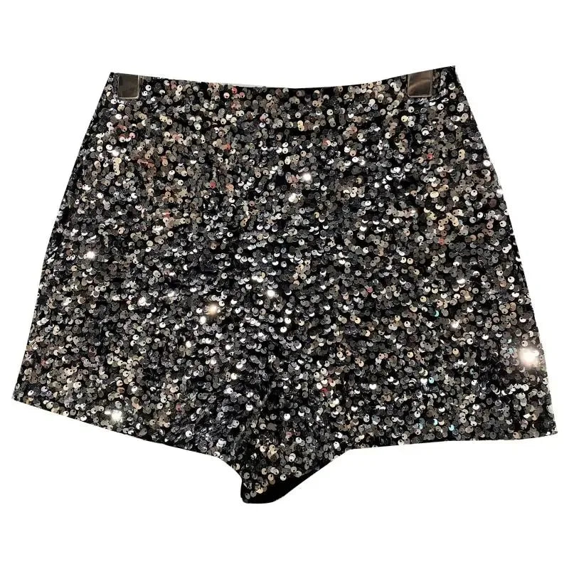 New Autumn Black Velvet Shorts Women Sequined Shiny Versatile Short Pants Clubwear Shorts Hot Pants High Street - Chrissy's Eye