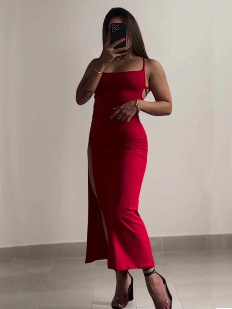 explosive new dress summer high sensibility halter strap Spice Girl bag hip dress - Chrissy's Eye