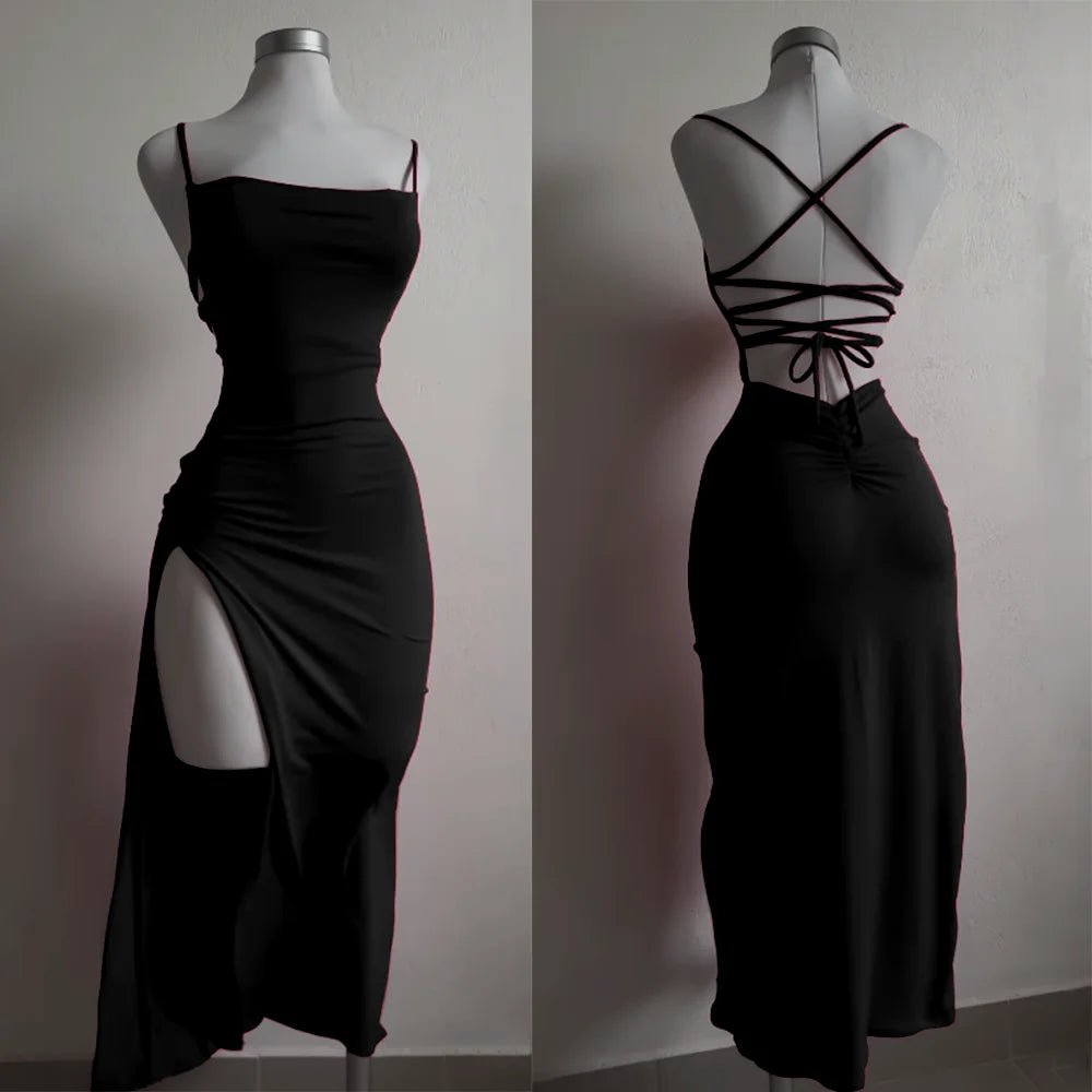 explosive new dress summer high sensibility halter strap Spice Girl bag hip dress - Chrissy's Eye