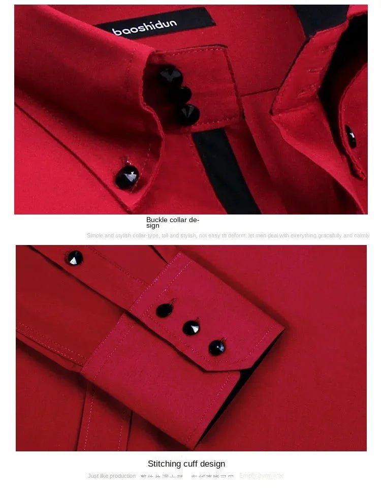 Dress Shirt for Men Button-down Collared Formal Business Long Sleeve Casual Fashion Slim Fit - Chrissy's Eye