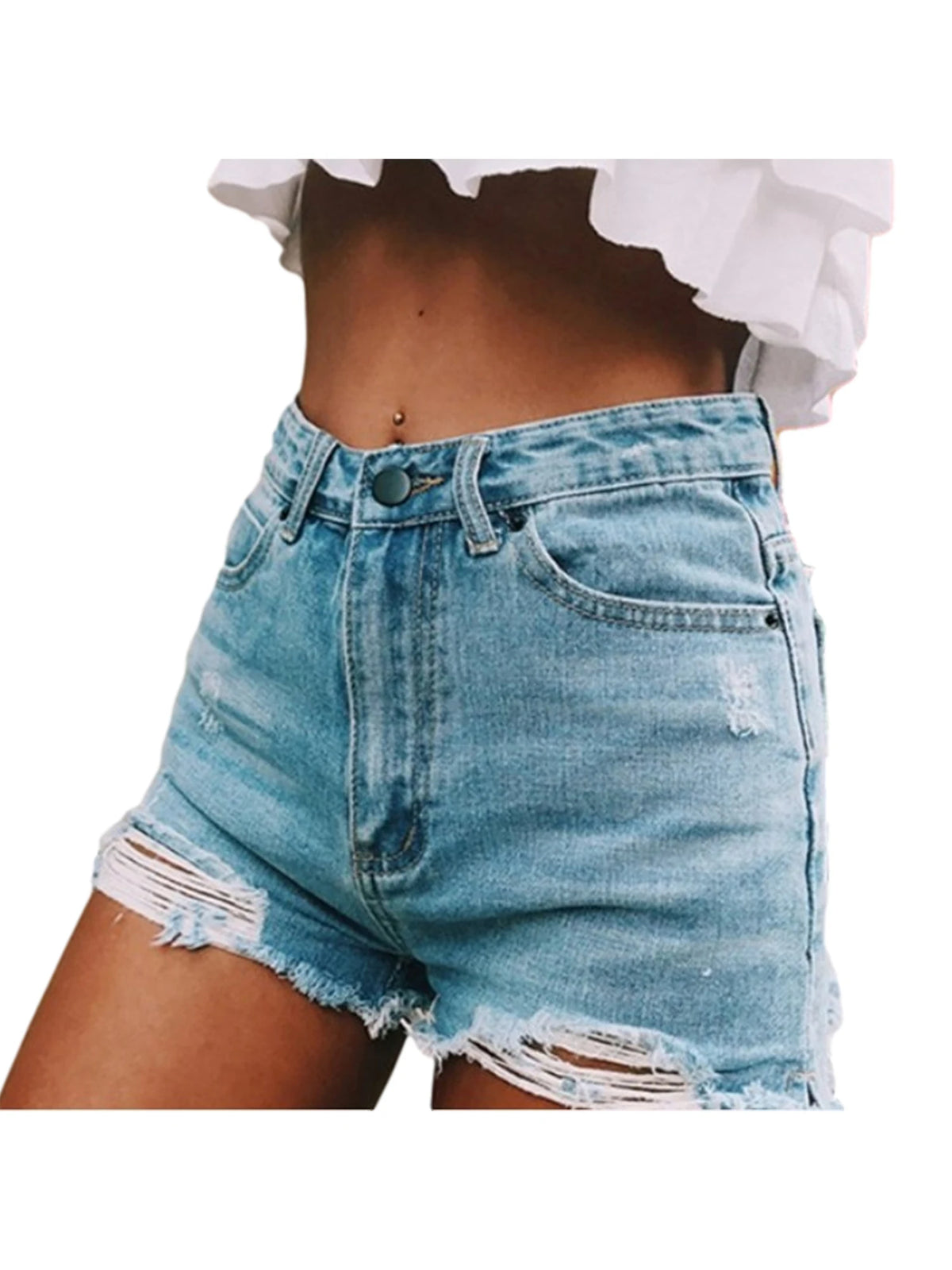 Women's Short Jeans High Waist Classic Holes Shorts Summer Casual Denim Short Pants - Chrissy's Eye