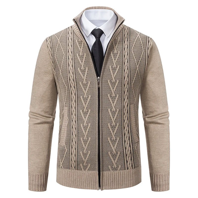 2023 autumn and winter new cashmere padded warm casual men's knitted sweater coat - Chrissy's Eye