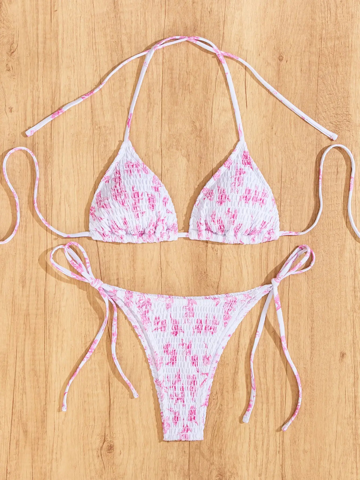 "2026 New Triangle Bikini Set - Floral Print Push Up Swimsuit & Brazilian Bottoms" - Chrissy's Eye