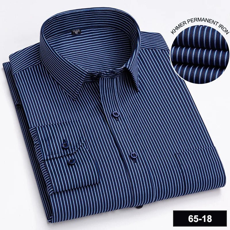 Men's Long Sleeve Shirt High-quality Fashion Casual Print Plaid Stripe Single Pocket - Chrissy's Eye