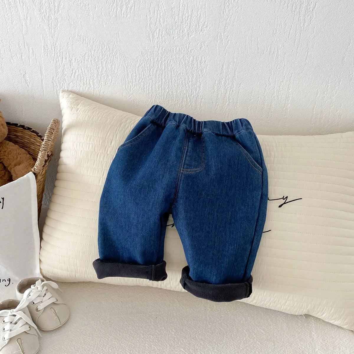 Spring Autumn New Baby Pants Casual Denim 9M-5T Kids Boys Straight Jeans Soft Toddler Girls Fashion Trousers 3 Colors - Chrissy's Eye
