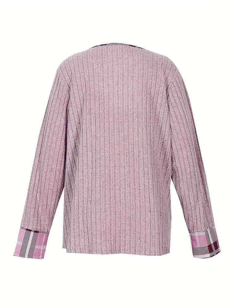 Plus Size 1XL-5XL Women's Casual Fashion V Neck Long Sleeve - Chrissy's Eye