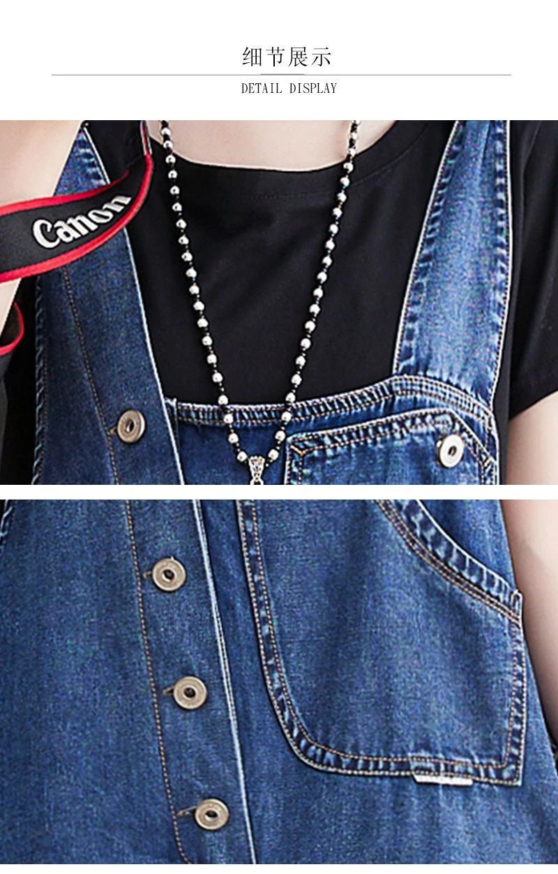 Women's Denim Pants 2025 Spring Summer Solid Color Korean Version Ladies Backstraps Pants Fashion Appear Thin Lady Trousers - Chrissy's Eye